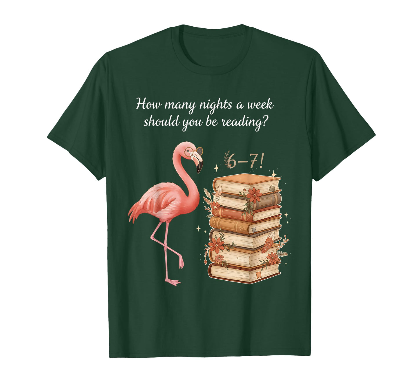 How Many Nights Reading 67 Meme Six Seven Teacher Flamingo T-Shirt