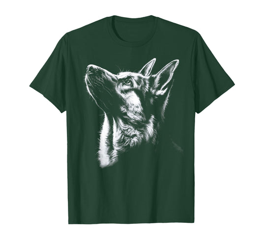 German Shepherd Face Silhouette Graphic Dog Mom Dad Lover T-Shirt