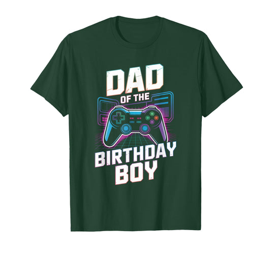 Dad of The Birthday Boy Matching Video Gamer Birthday Party T-Shirt