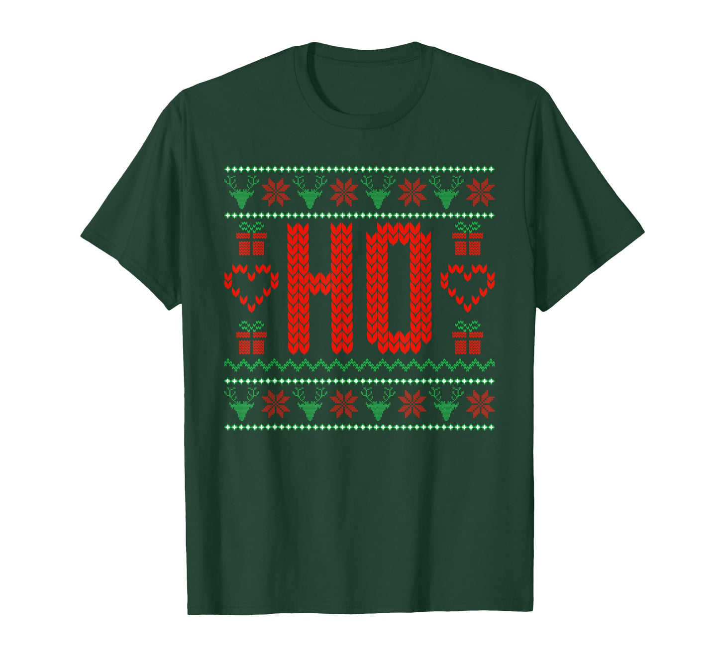 Where My Ho's at Ugly Christmas Sweater Couples Matching T-Shirt