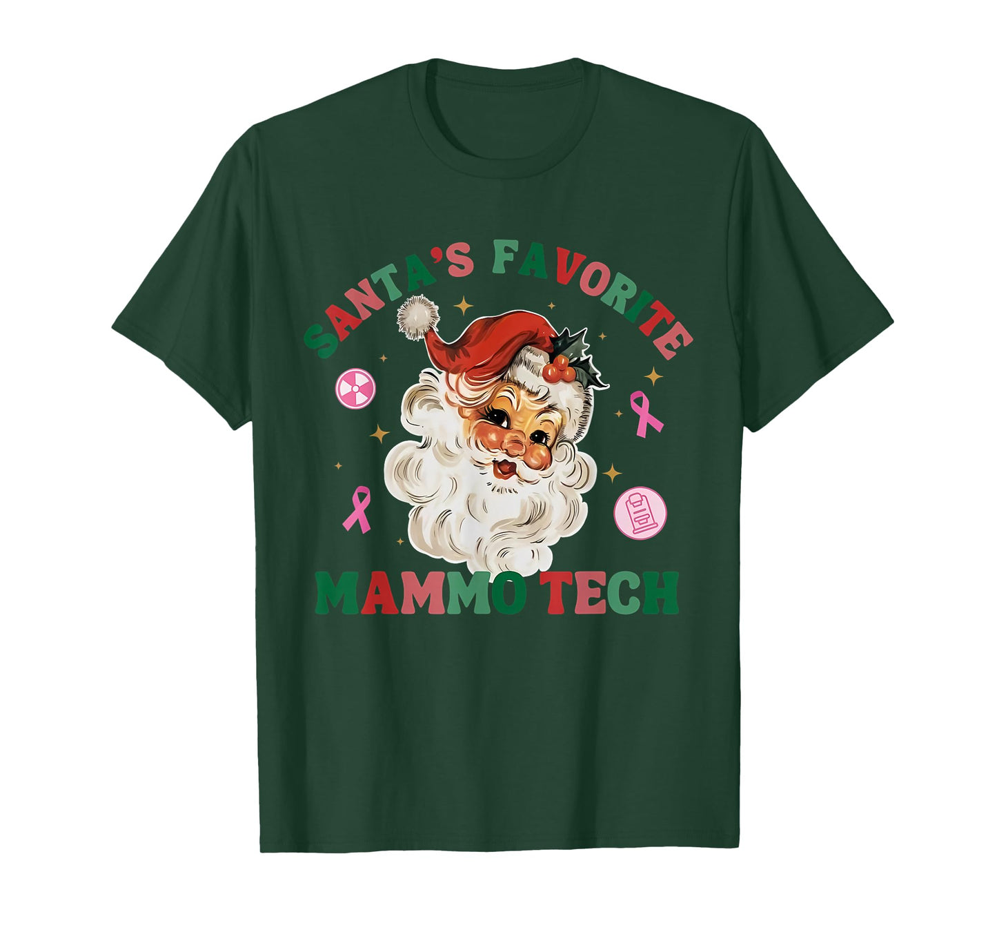 Santa's Favorite Mammo Tech Mammography Tech X-Ray Christmas T-Shirt