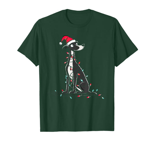 Funny Whippet Christmas Graphics Dog Lights Lover T-Shirt