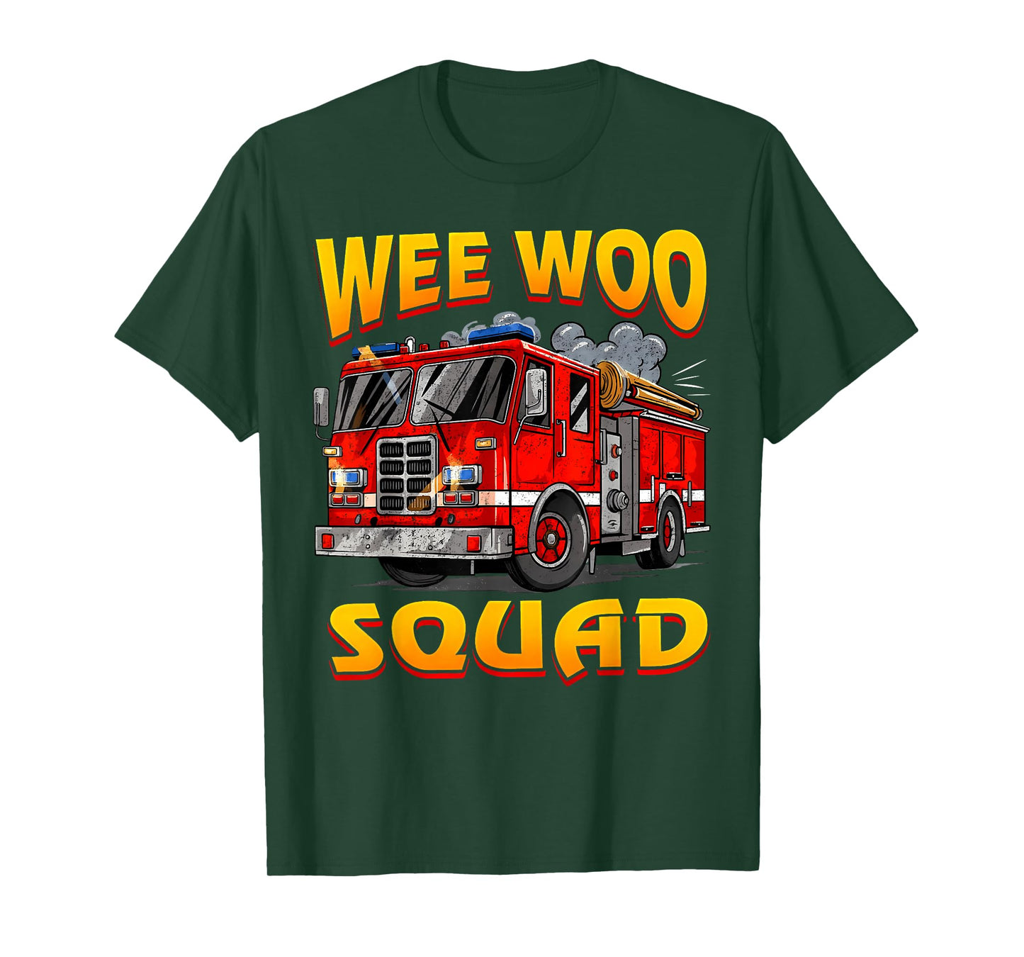 Wee Woo Squad Firefighter Truck Lover Fireman Crew Family T-Shirt