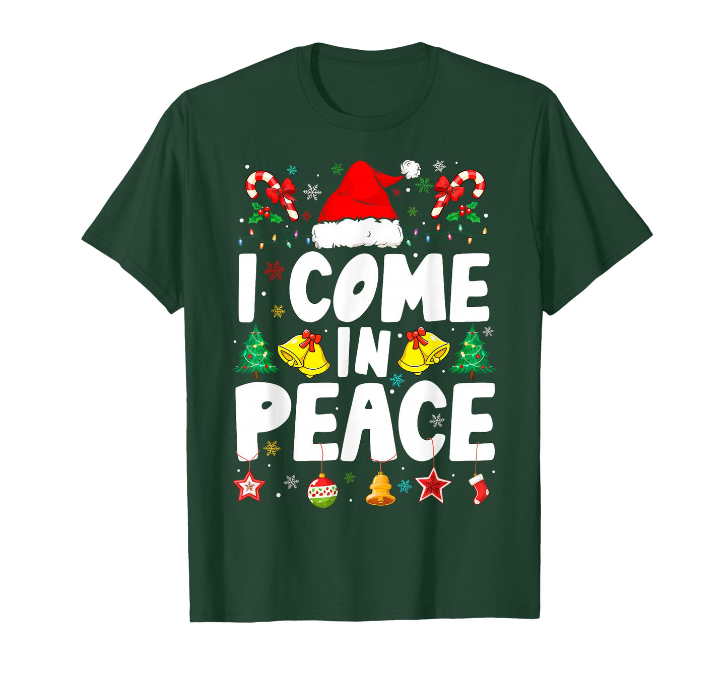 I Come in Peace I'm Peace Funny Couple Matching Christmas T-Shirt
