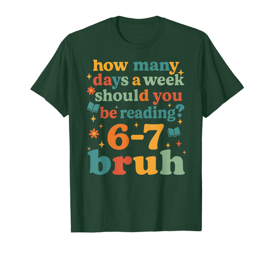 67 Reading ELA Teacher Retro Librarian 6 7 Meme Six Seven T-Shirt
