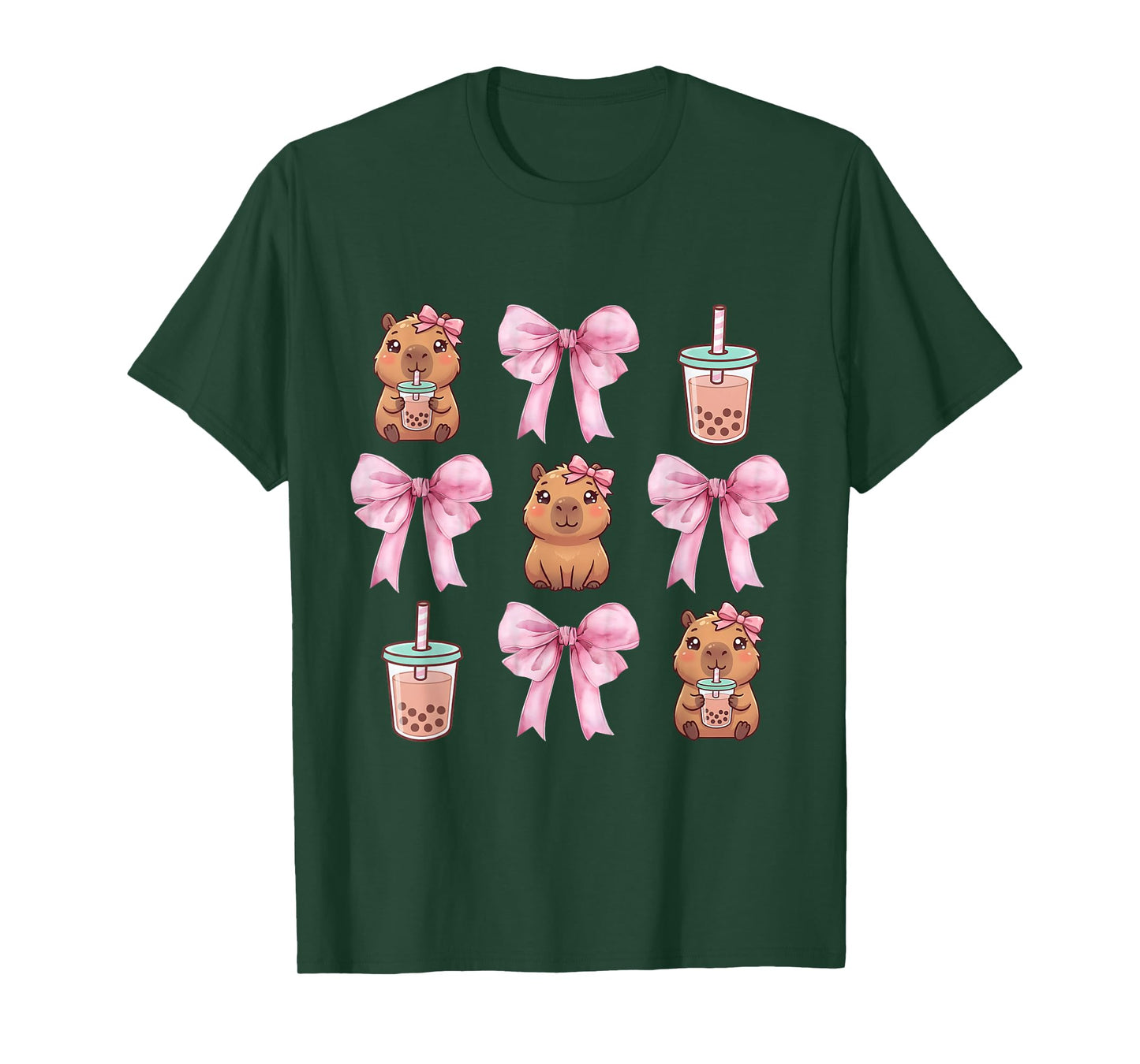Cute Capybara Kawaii Capybara Drinking Bubble Tea Lover T-Shirt