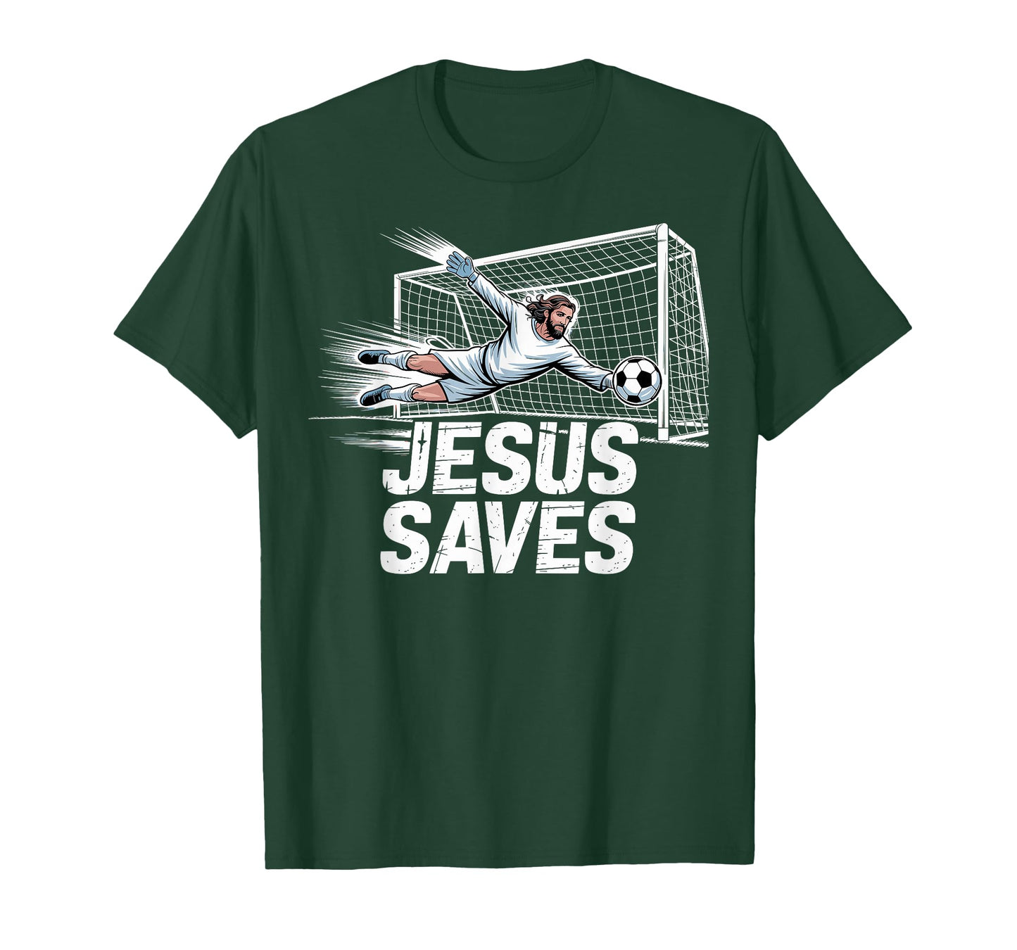 Soccer Goalie Goalkeeper Jesus Saves Christian Soccer Player T-Shirt