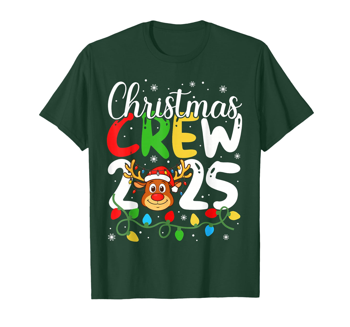 Christmas Crew 2025 Family Christmas Xmas Pajamas Matching T-Shirt