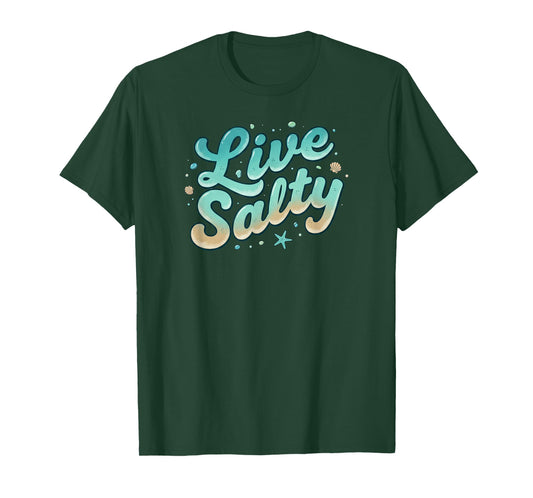 Live Salty Retro Beach Vibes Sea Salt Ocean Lovers T-Shirt