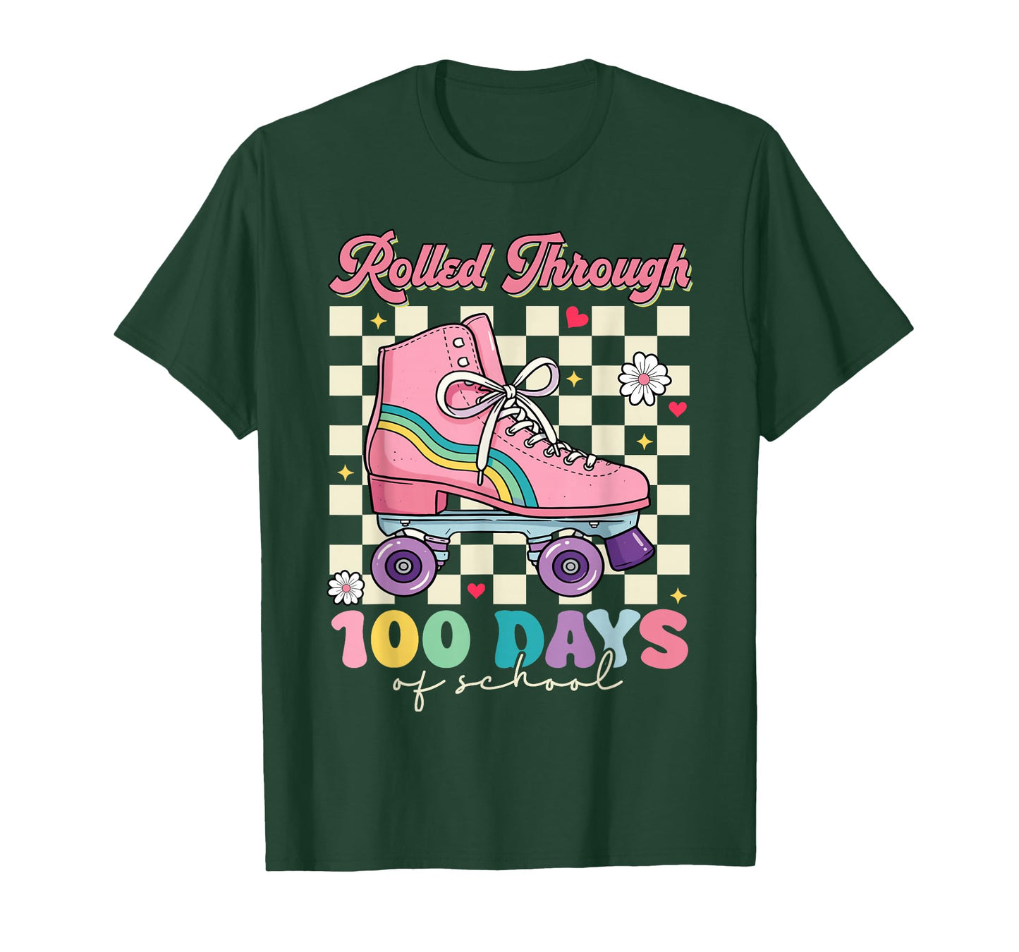 I Rolled Through 100 Days of School Roller Skate T-Shirt