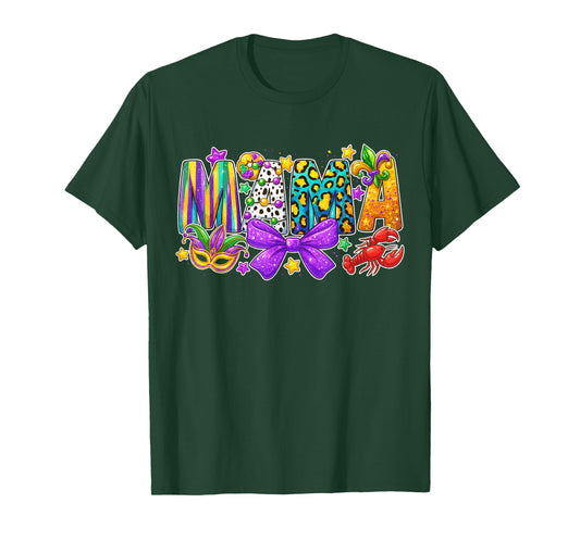 Mardi Gras Mama Coquette Bow Fat Tuesday Louisiana T-Shirt