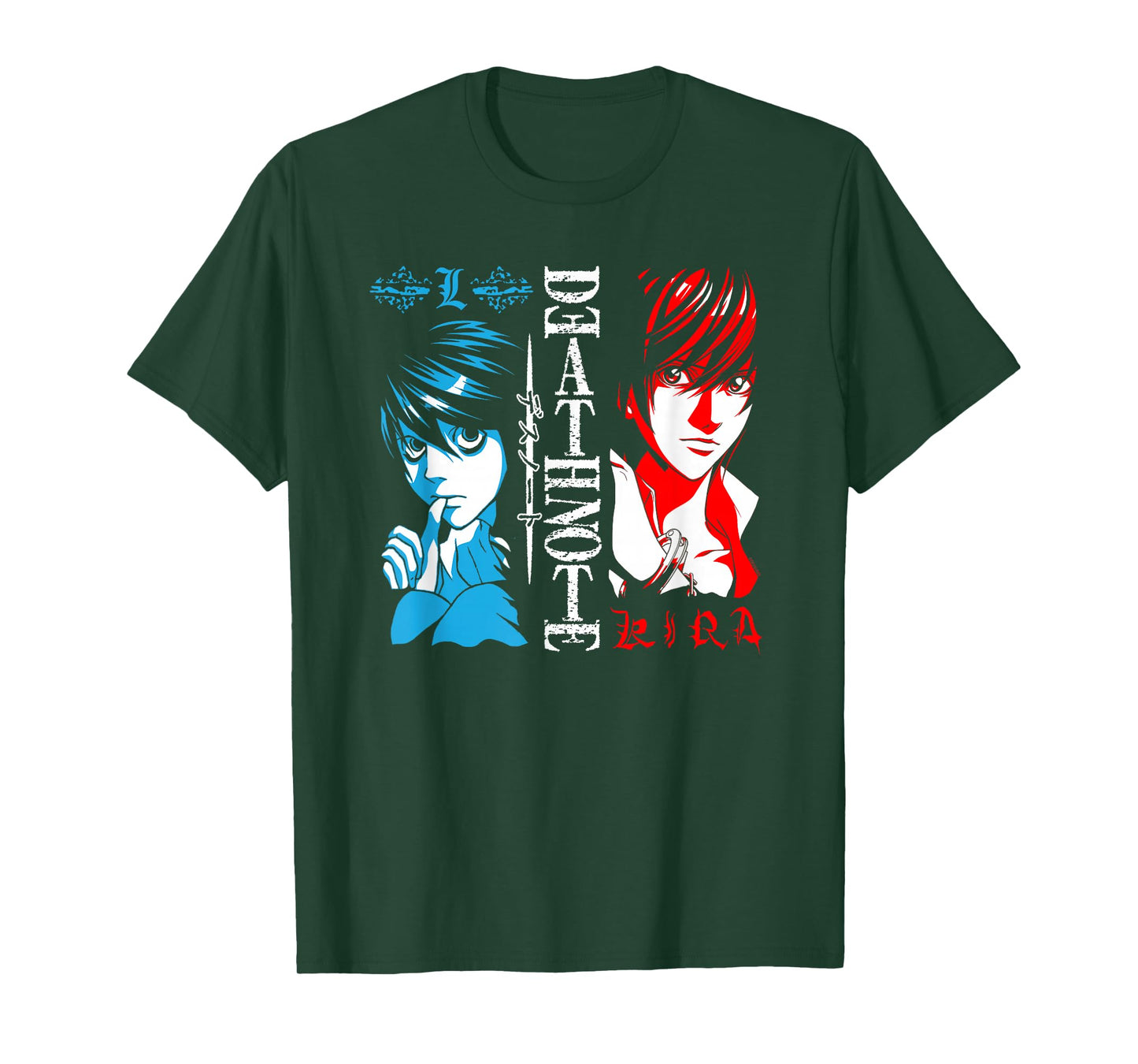 Death Note Blue and Red L vs Light Face Off Anime T-Shirt