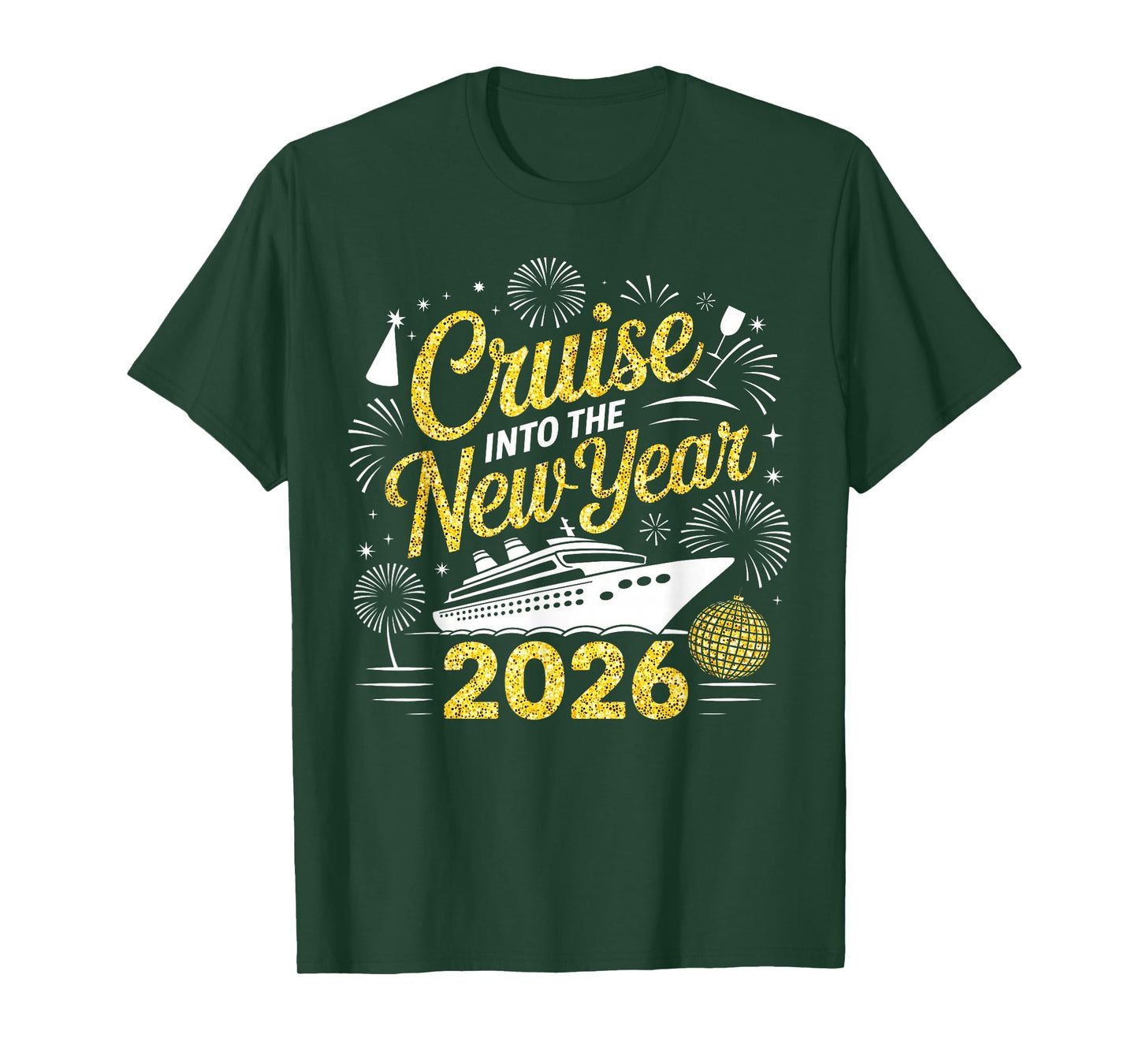 Funny Cruise Into The New Year 2026 Family Cruise Vacation T-Shirt