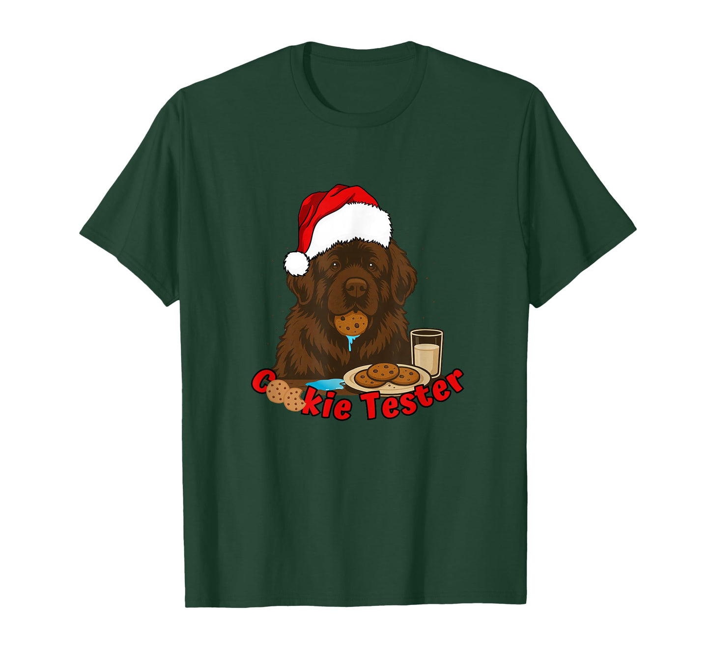 Merry Newfmas Cookie Tester Newfoundland Dog Christmas T-Shirt