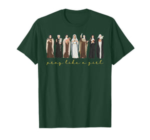Catholic Saint Pray Like A Girl Women Religious Christian T-Shirt