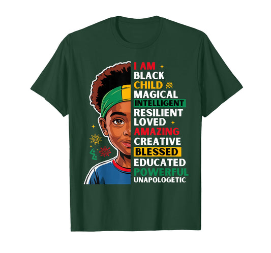 Black History Month African American Young Boys Kids Melanin T-Shirt