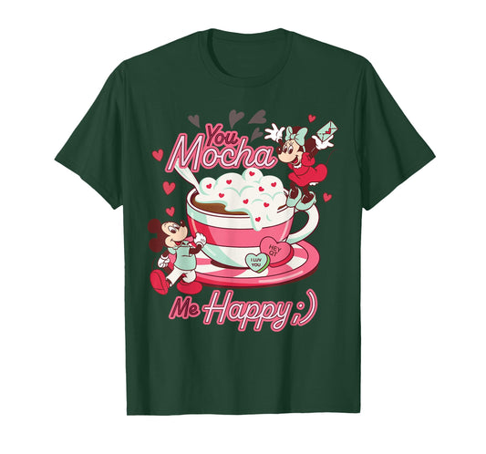 Disney Mickey & Minnie Valentine's Day You Mocha Me Happy T-Shirt
