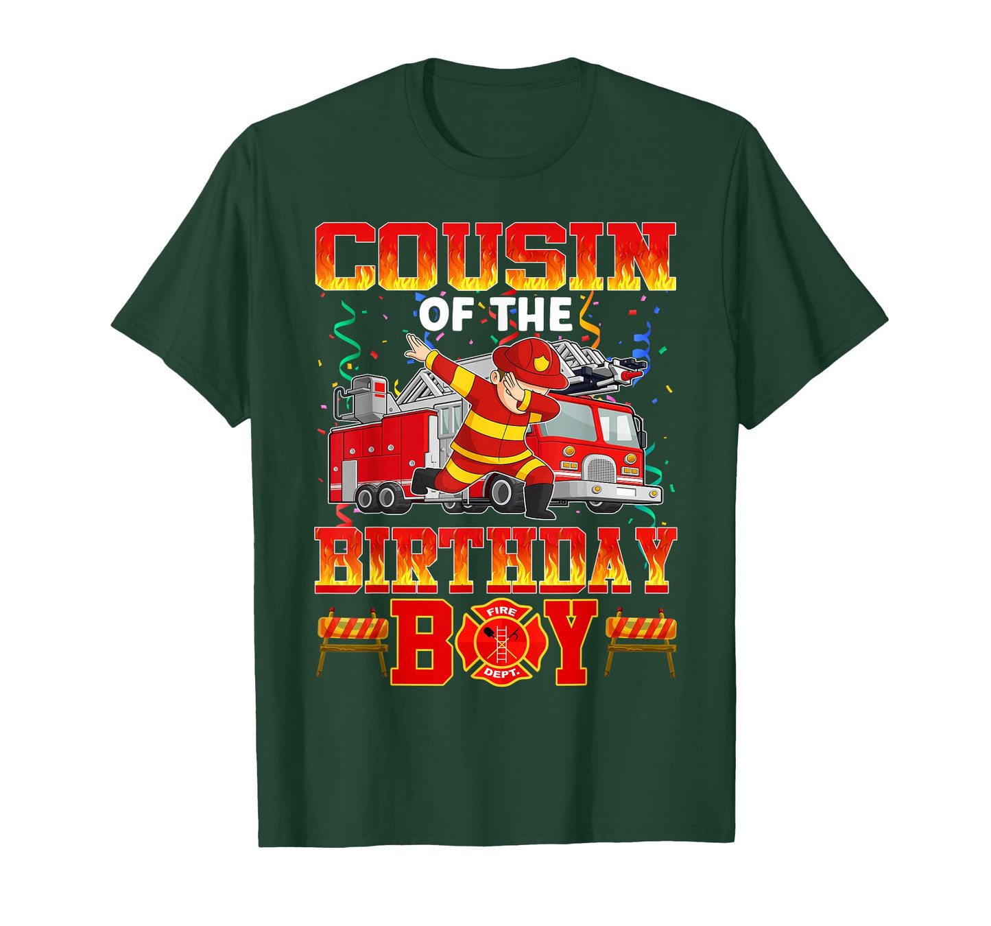 Cousin of The Birthday Boy Fire Truck Firefighter Boys T-Shirt