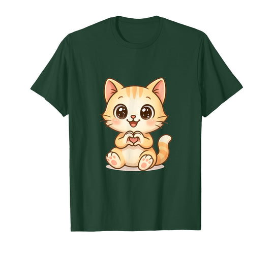 Cute Valentine Cat Heart Love Valentines Day T-Shirt