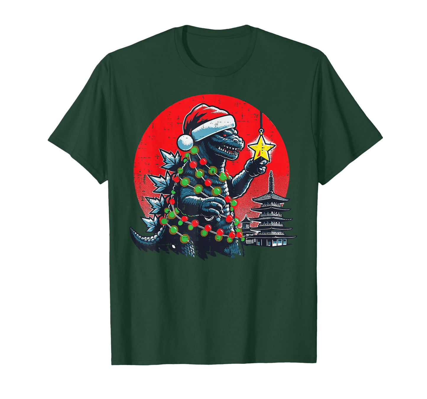 Christmas Japanese Monster Santa Star Xmas Women Kids Men T-Shirt