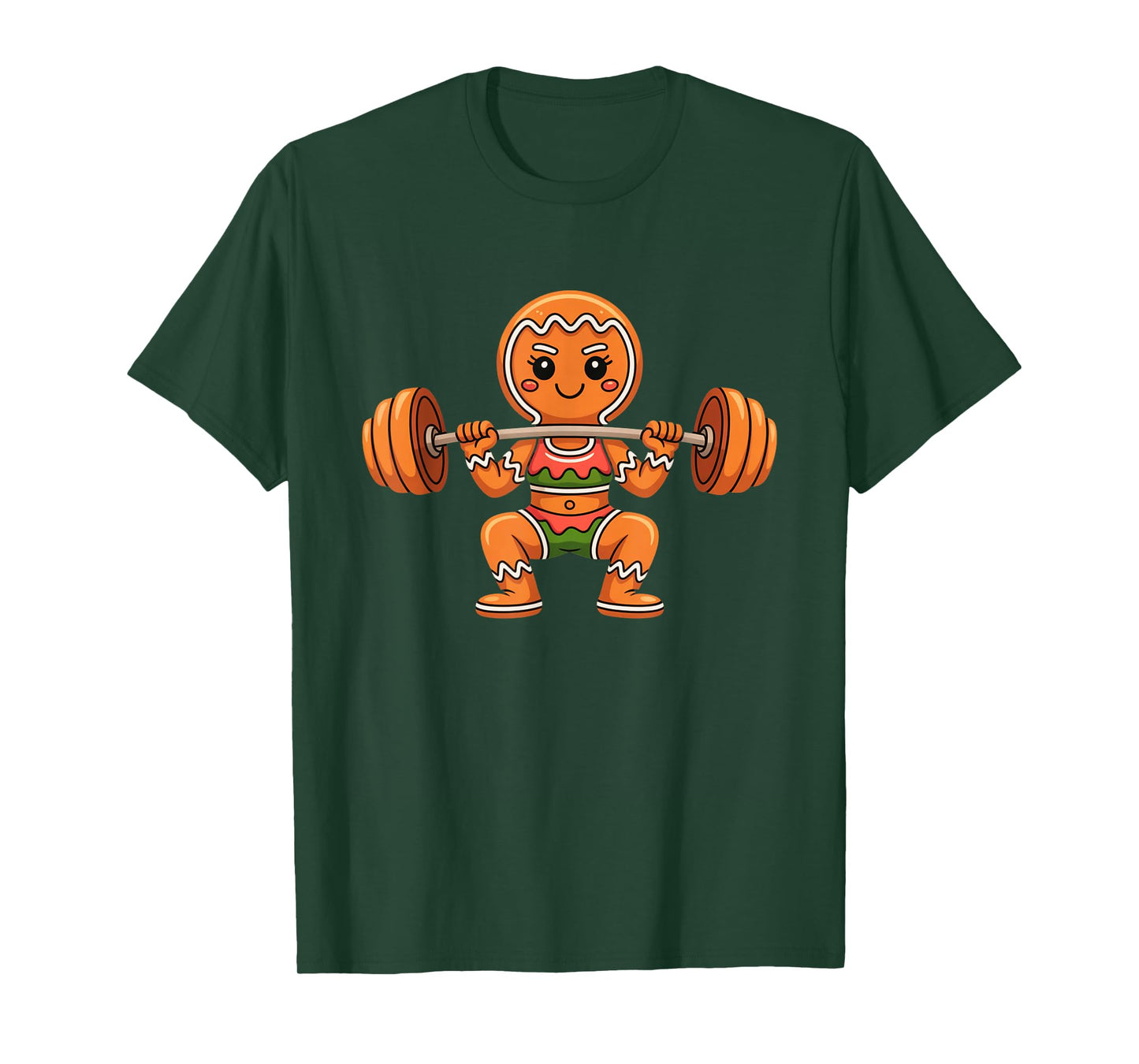 Gingerbread Girl Christmas Cookie Lifting Funny Holiday Gym T-Shirt