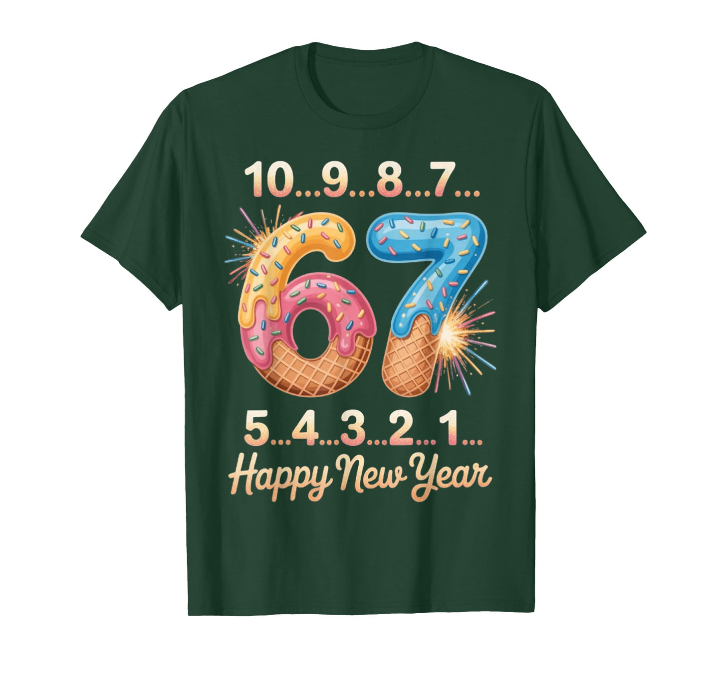 Happy New Year 2026 Eve Party Countdown Fireworks 6 7 T-Shirt