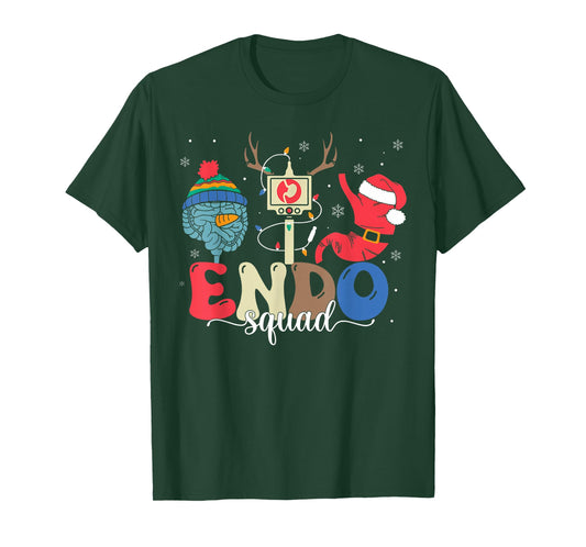 Endo Squad Nurse Stomach Santa Hat Endoscopy Tech Christmas T-Shirt