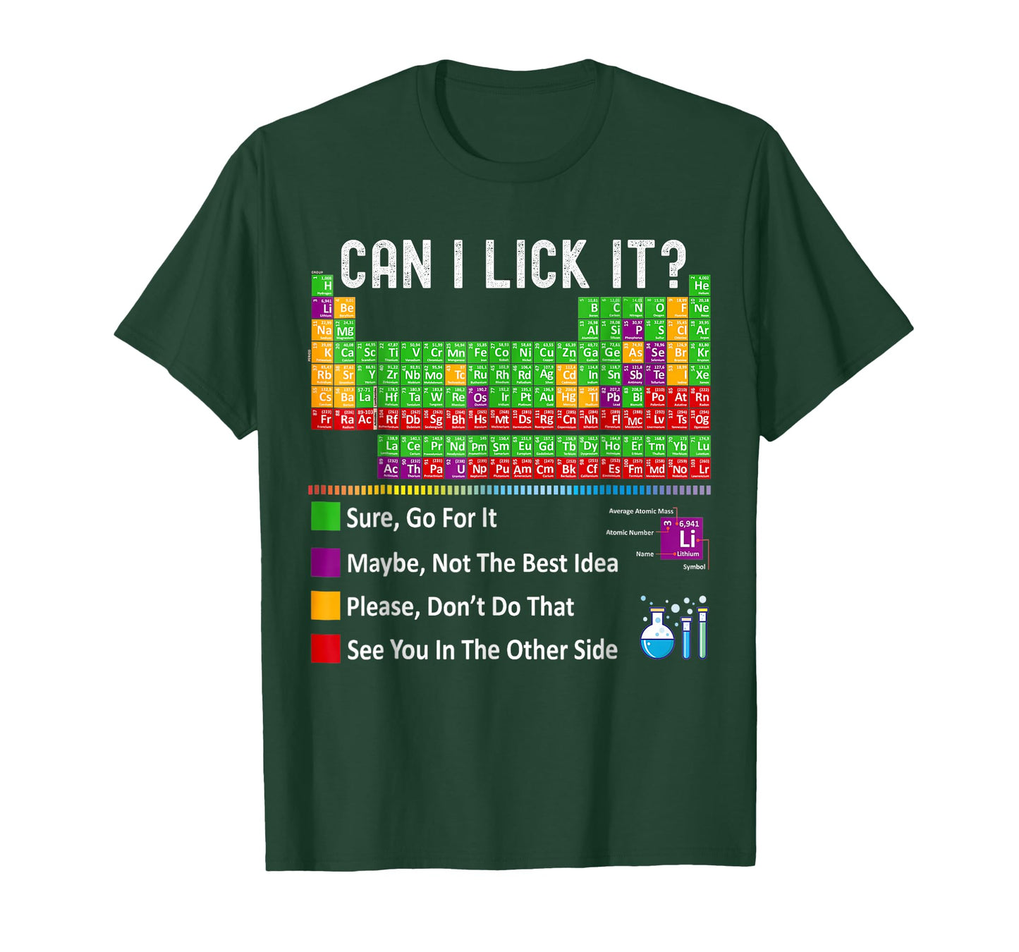 Can I Lick It Periodic Table Chart Science Teacher Cool Meme T-Shirt
