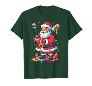 Christmas Baseball Santa Claus Drip for Boys Men Girls Women T-Shirt