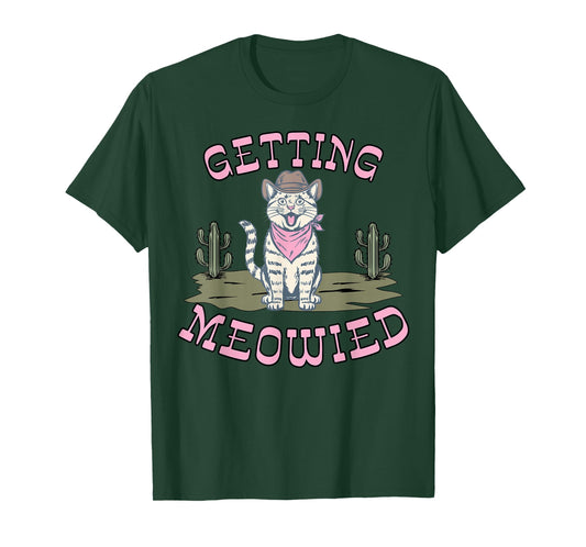 Funny Cat Bachelorette Getting Meowied Bridal Party Bride T-Shirt