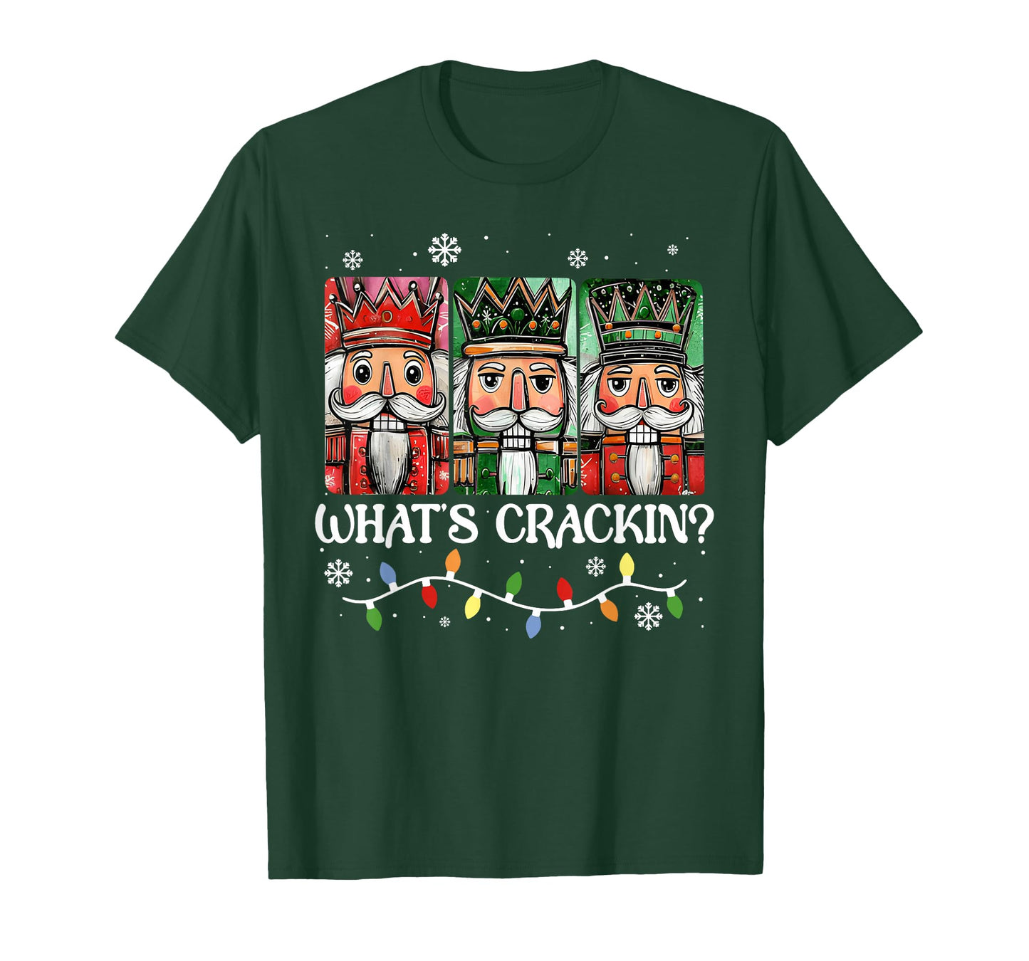 Christmas Nutcracker Whats Crackin Funny Xmas Men Women Kids T-Shirt
