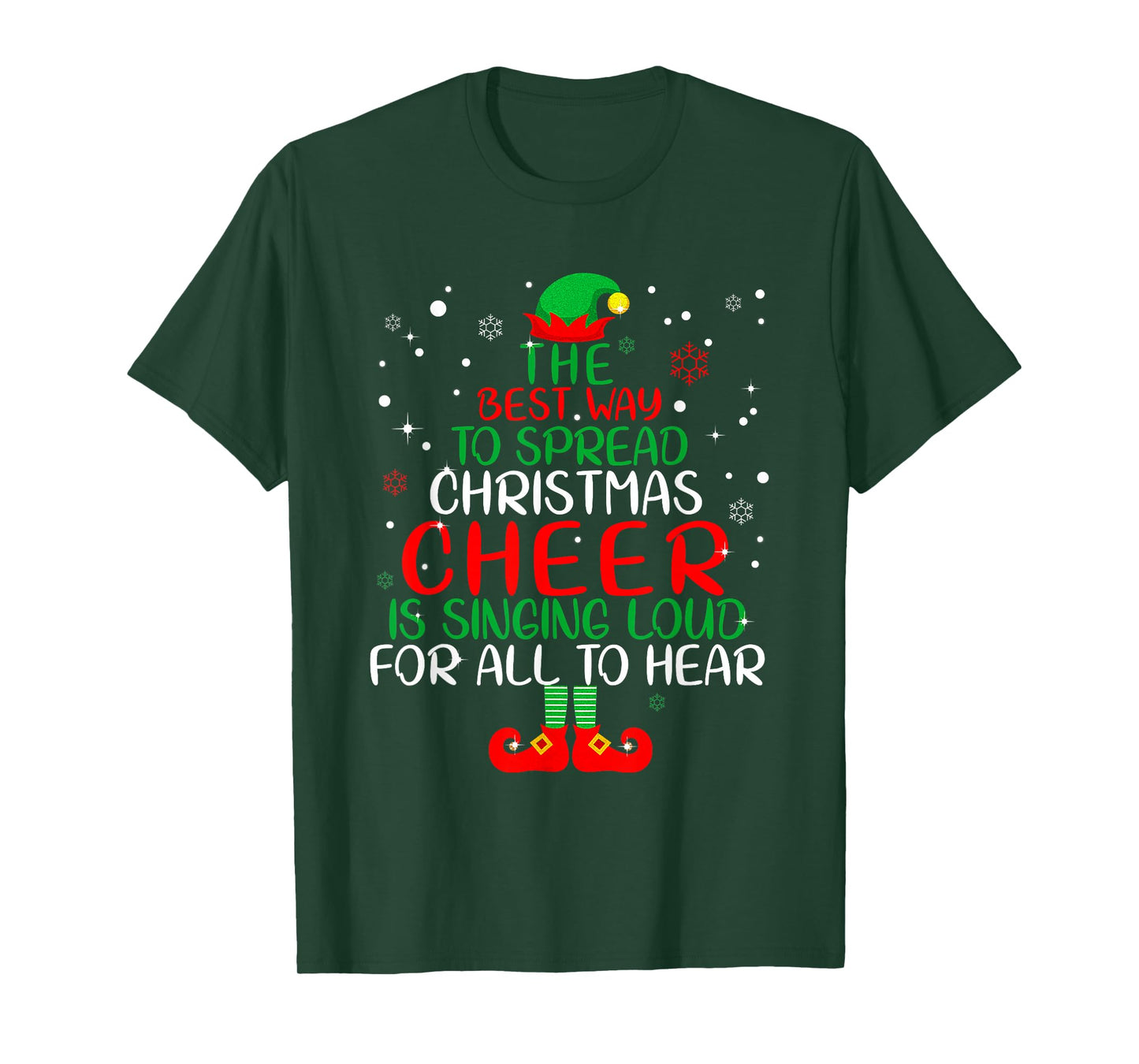 Elf Shirt The Best Way to Spread Christmas Cheer Boys Mens T-Shirt