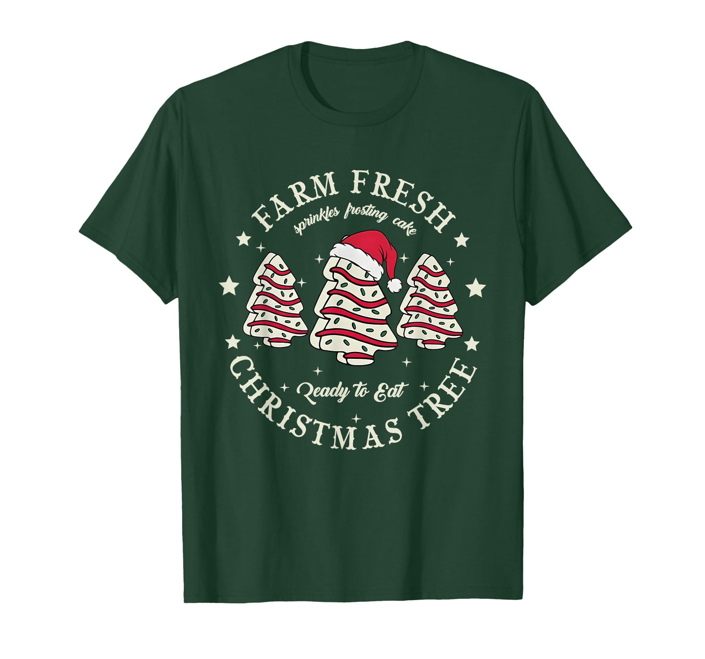 Farm Fresh Christmas Tree Xmas Cake Holiday Family Matching T-Shirt