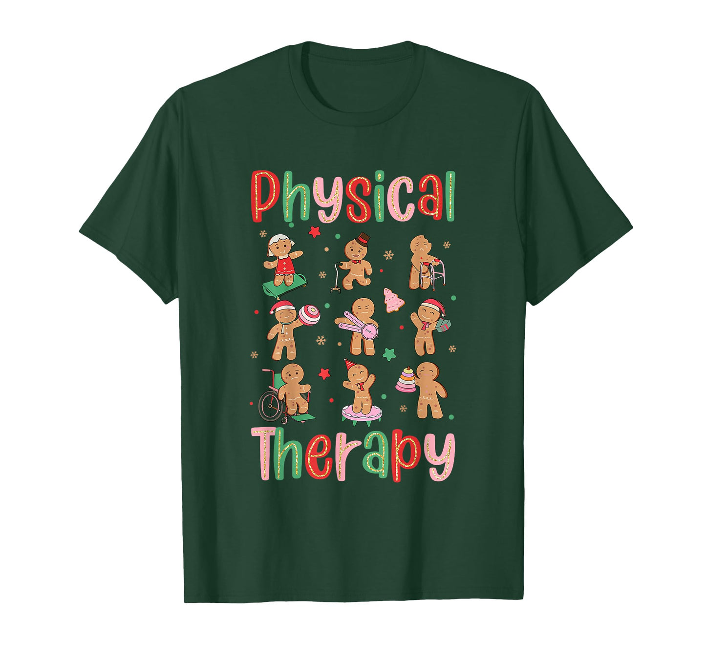 Gingerbread Physical Therapy PT Therapist Christmas T-Shirt