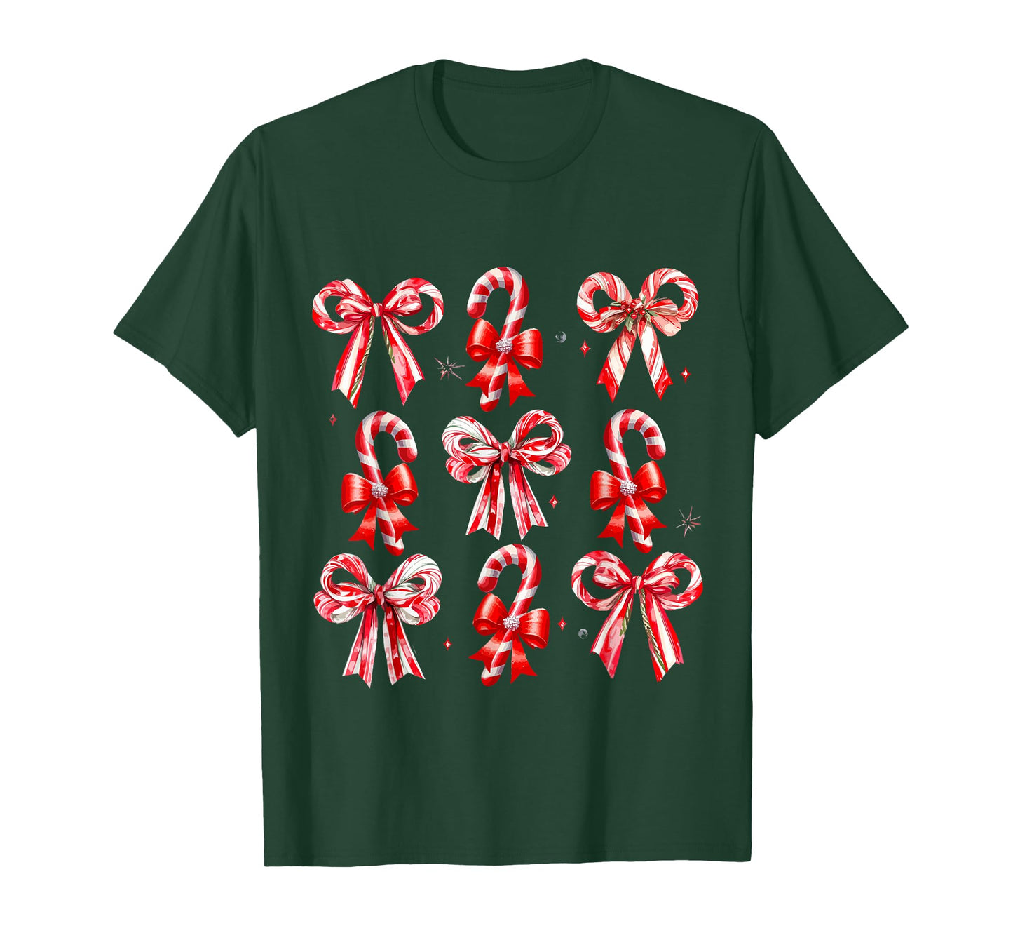 Christmas Candy Cane Santa Xmas Kids Toddler Youth Women Men T-Shirt