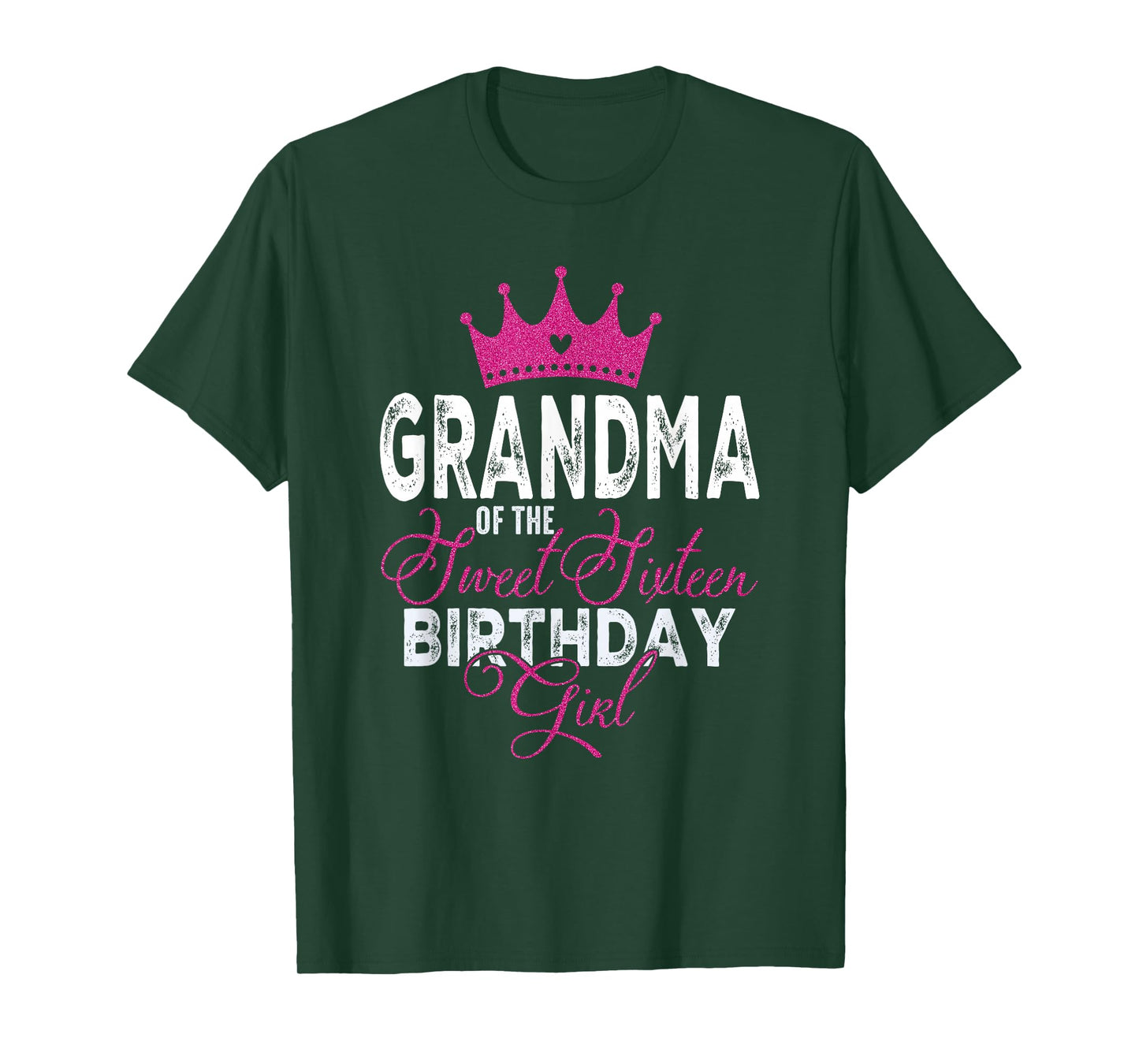 Grandma of The Sweet Sixteen Bday Girl 16th Pink Crown T-Shirt