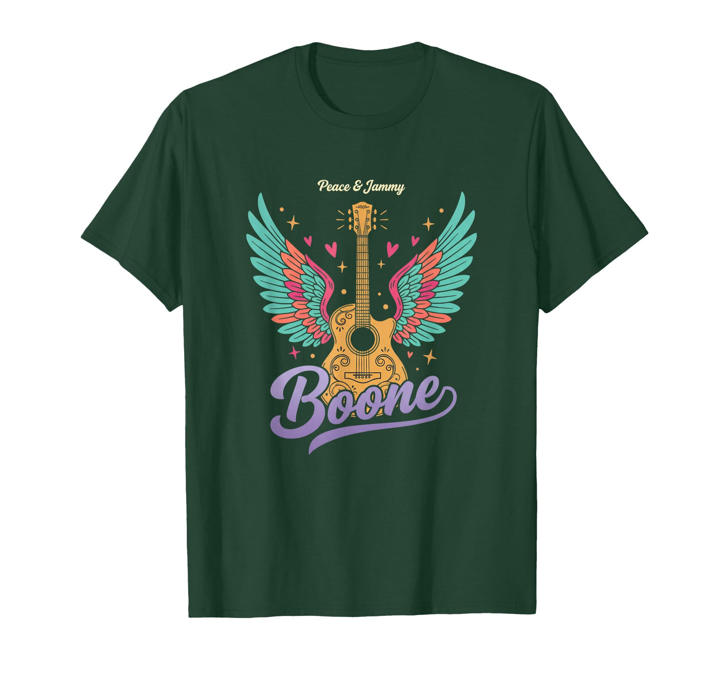 Boone Peace & Jammy Guitar Wings Girls Music Fan T-Shirt