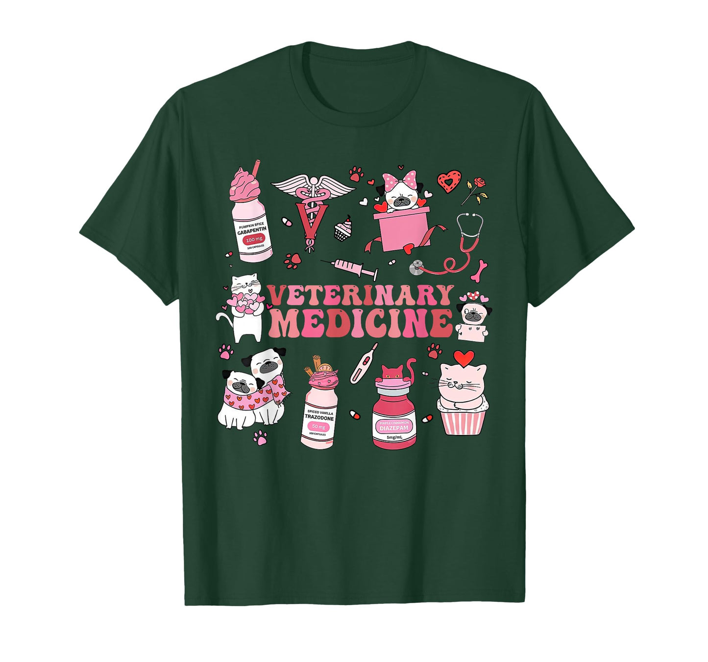 Retro Veterinary Medicine Valentine Veterinarian Vet Tech T-Shirt