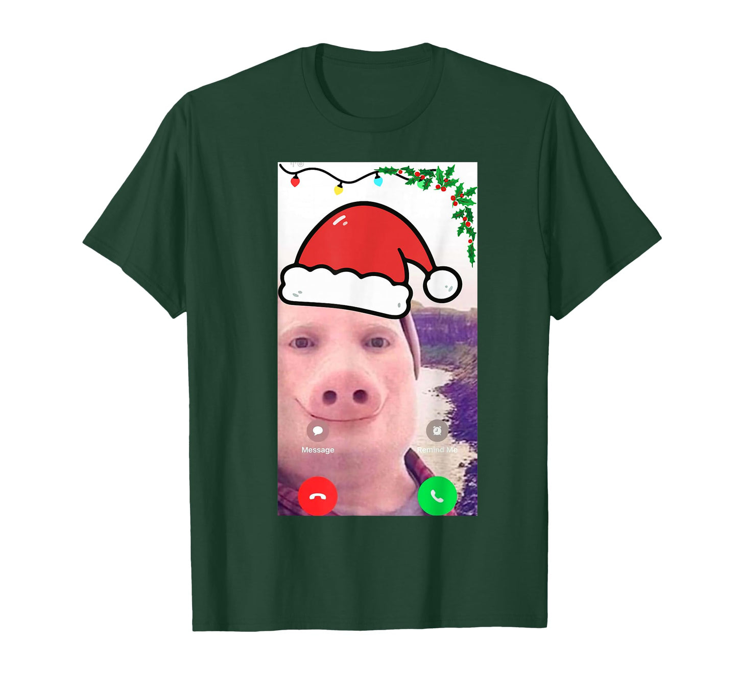 Funny gen z Humor brainrot Christmas John Pork Calling Meme T-Shirt