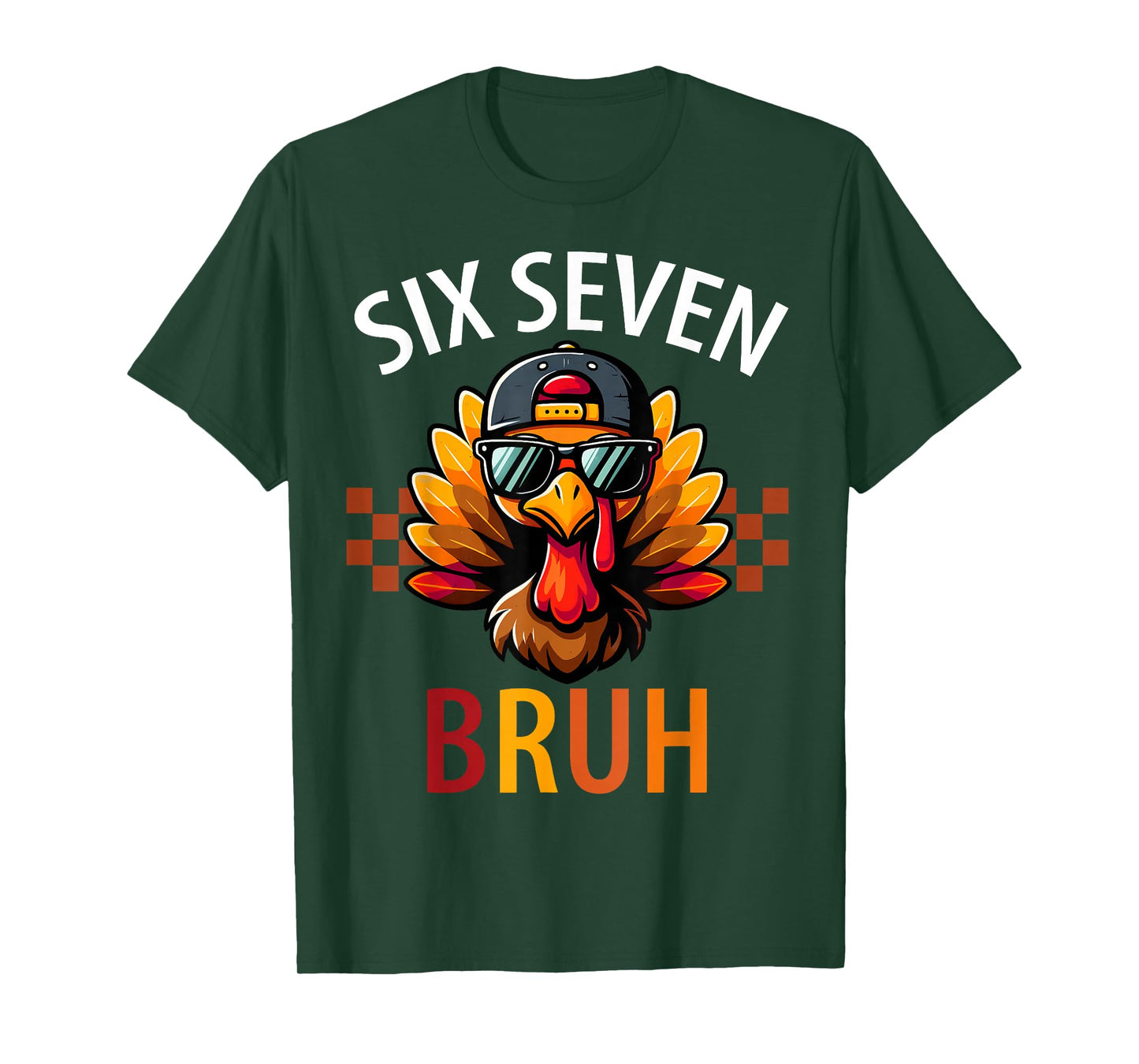 Six Seven Bruh 6 7 Meme Turkey Thanksgiving Boy Girl Kids T-Shirt