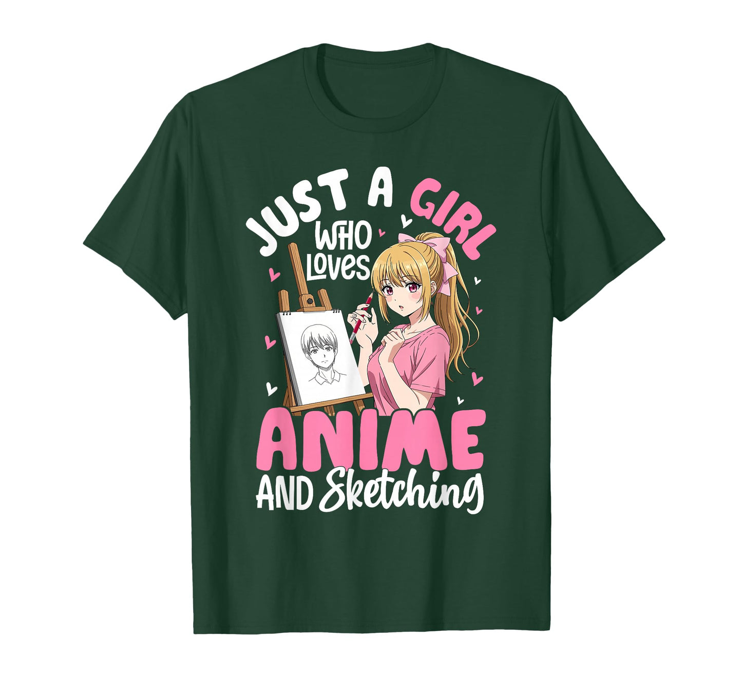 Just A Girl Who Loves Anime and Sketching Anime Merch T-Shirt