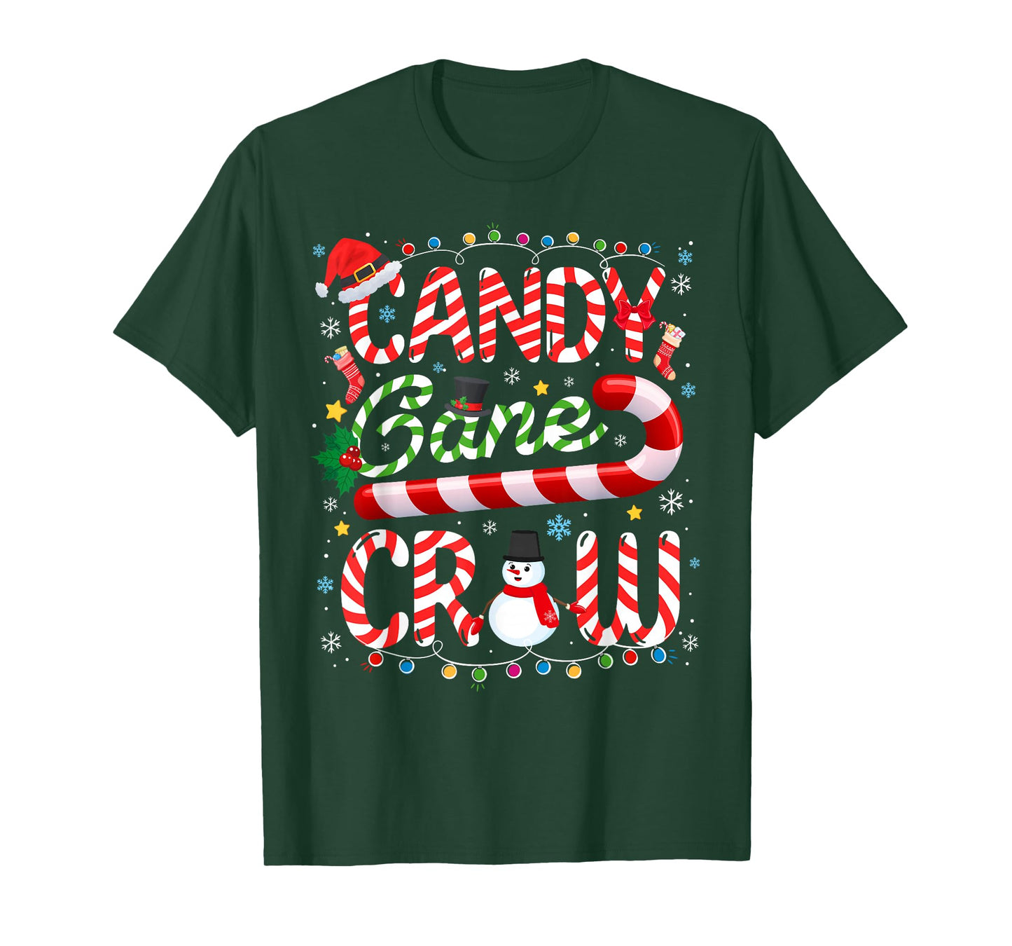 Candy Cane Crew Christmas Pajamas Adult Men Women Kids T-Shirt