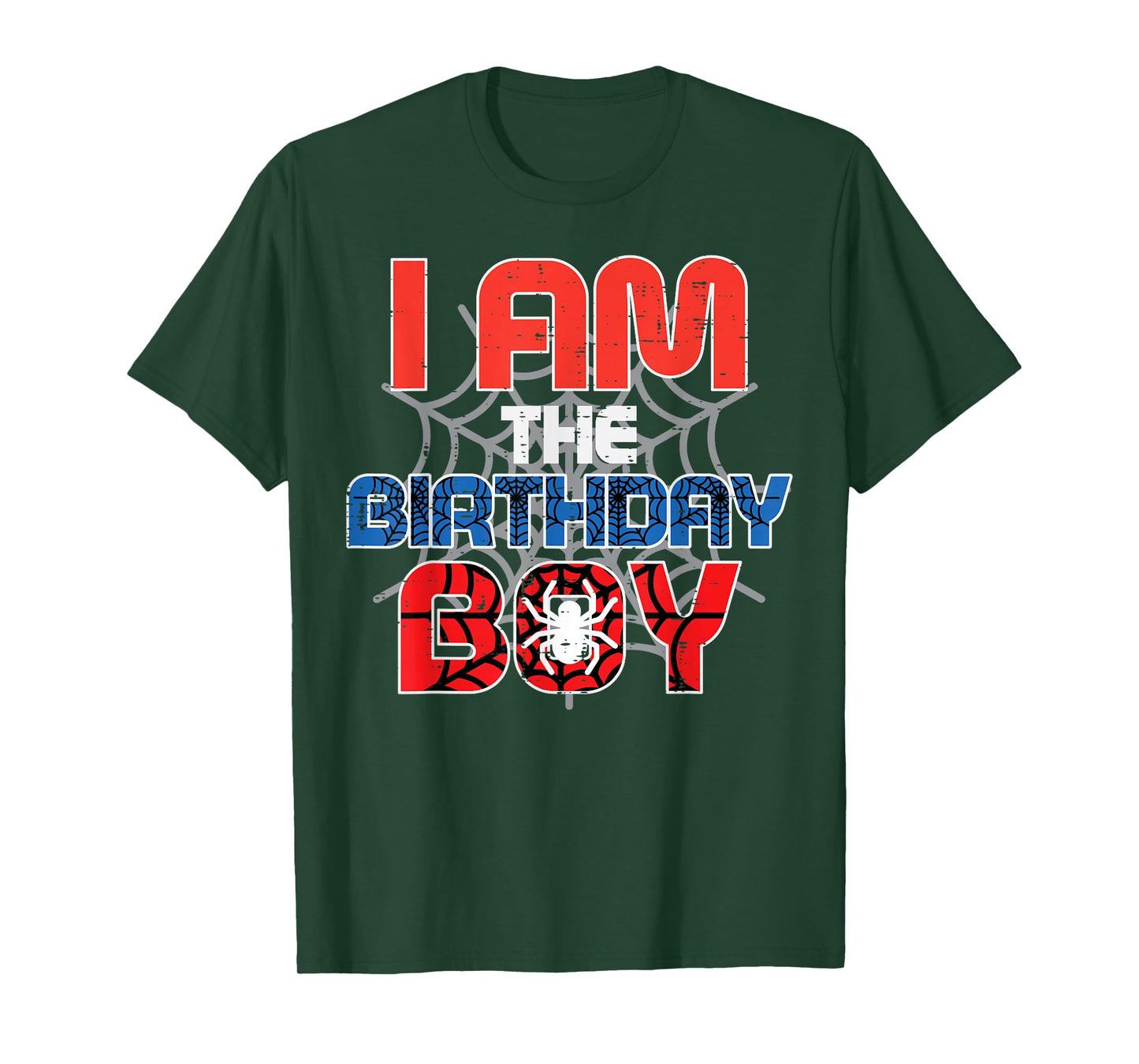 I Am The Birthday Boy Spider Party Family Matching Boys Kids T-Shirt