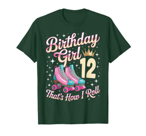Birthday Girl 12 Roller Skating 12th Birthday Roller Skater T-Shirt