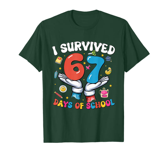 I Survived 67 Days of School Six Seven 67 Gen Z Meme Teacher T-Shirt