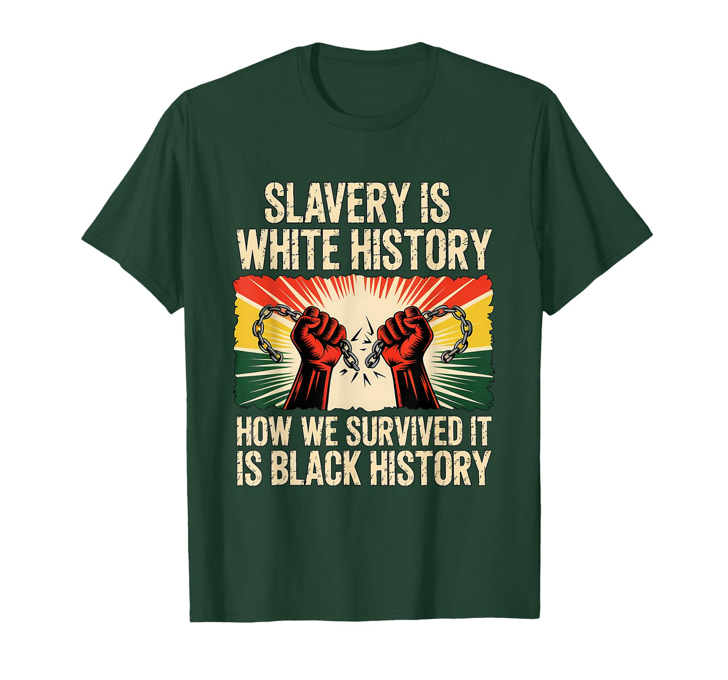 Slavery is White History Black History Month Afro American T-Shirt