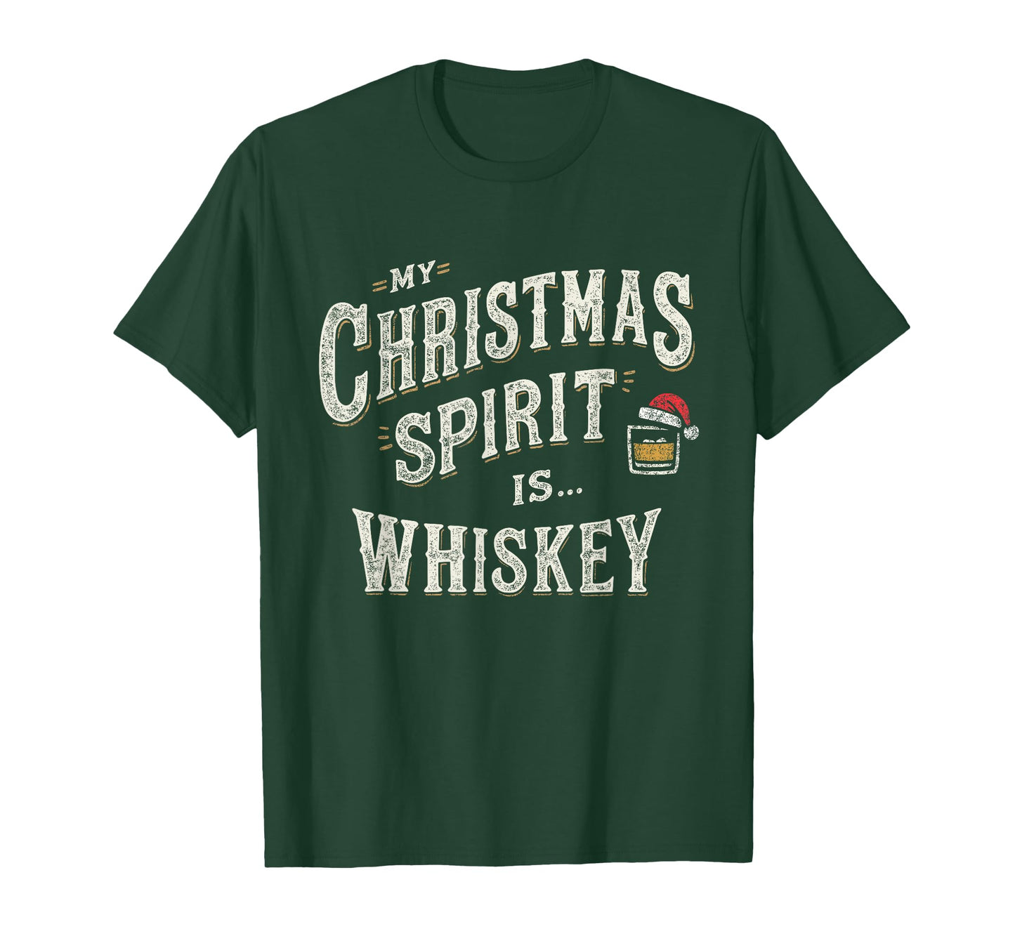 My Christmas Spirit is Whiskey Funny Xmas Whisky Drinkers T-Shirt