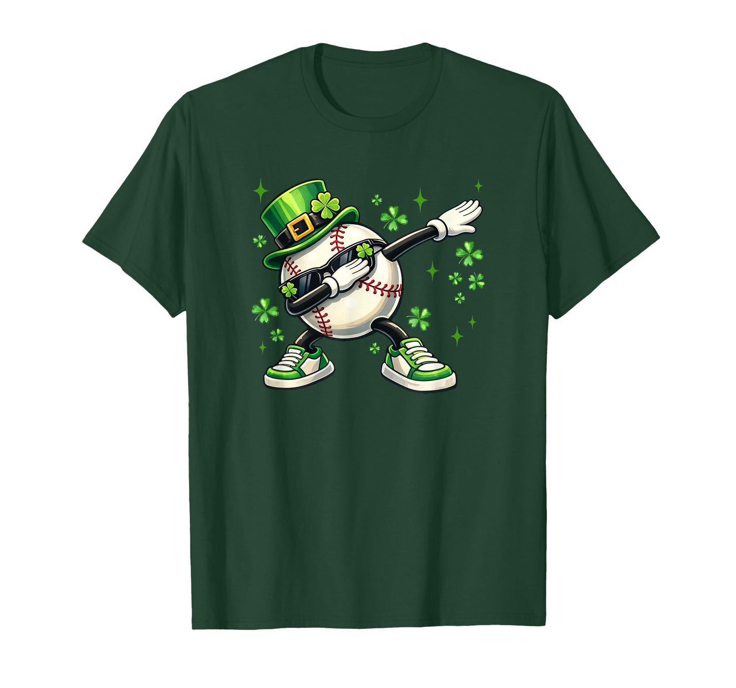 Dabbing Shamrock Baseball St Patrick's Day Kids Boy T-Shirt