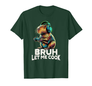 Boys Kids Video Gamer Let Me Cook Meme Lover Bruh Capybara T-Shirt