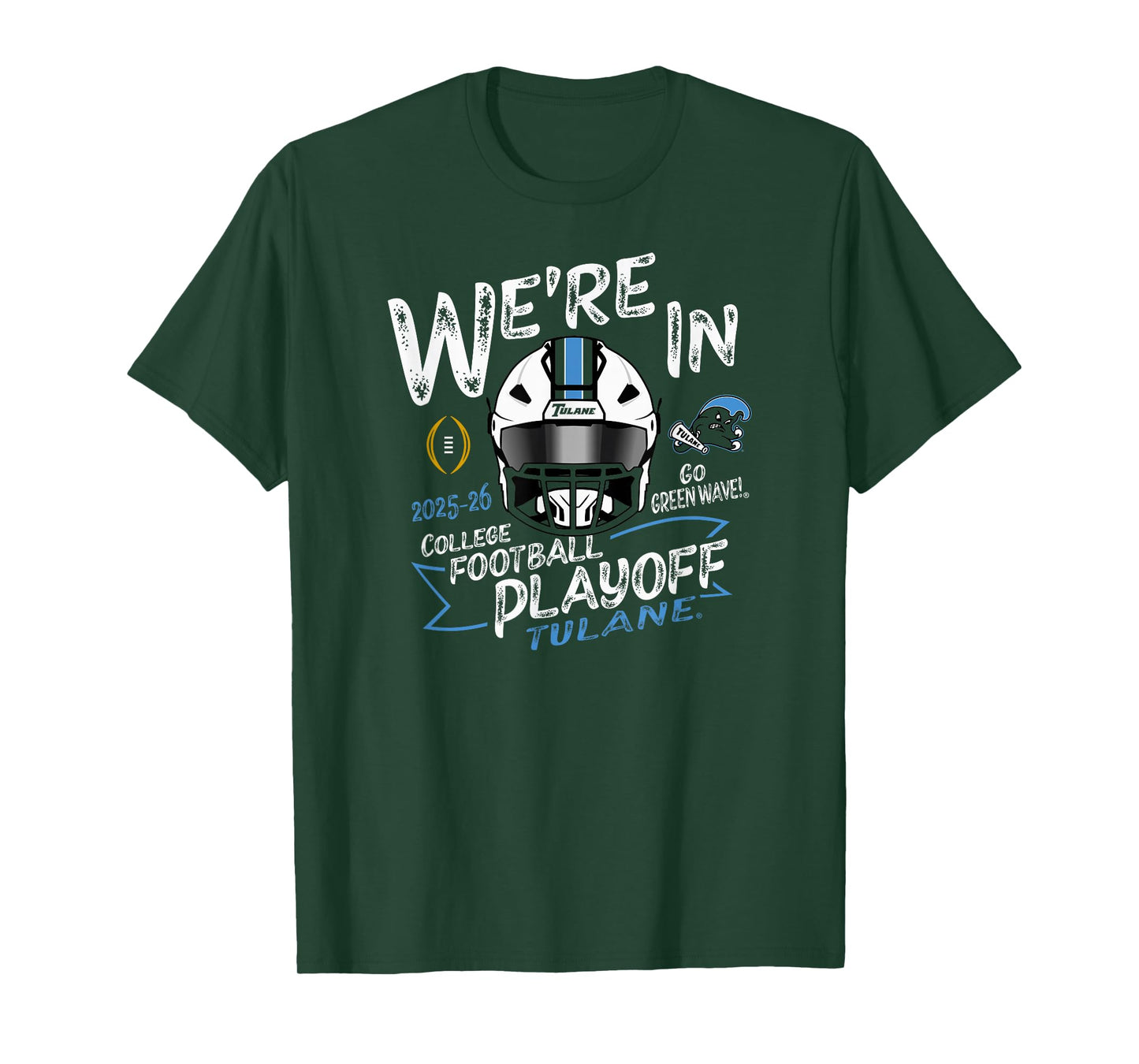 Tulane Green Wave CFP College Football Playoff 2025-26 T-Shirt
